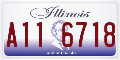 IL license plate A116718