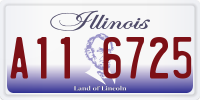 IL license plate A116725