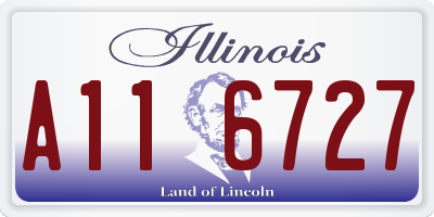 IL license plate A116727