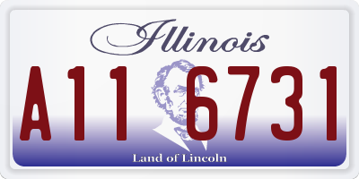 IL license plate A116731