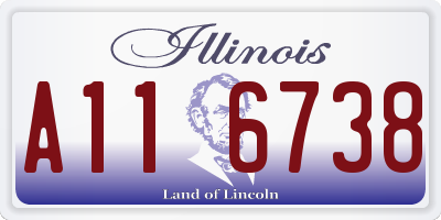 IL license plate A116738