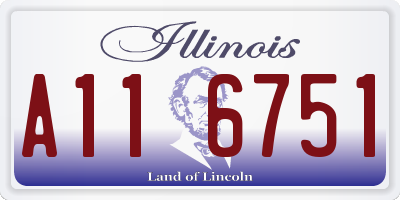 IL license plate A116751