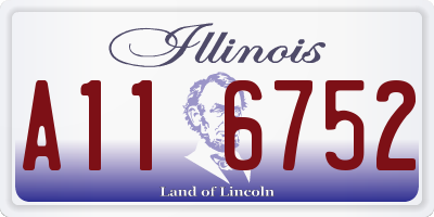 IL license plate A116752