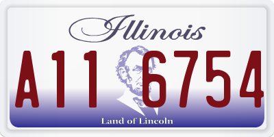 IL license plate A116754