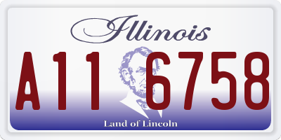 IL license plate A116758