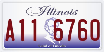 IL license plate A116760