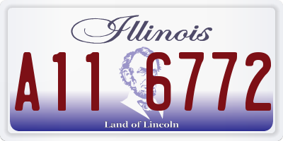 IL license plate A116772