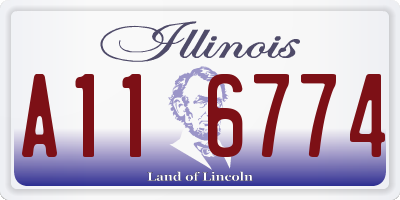 IL license plate A116774