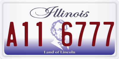 IL license plate A116777
