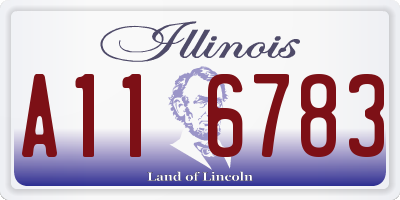 IL license plate A116783