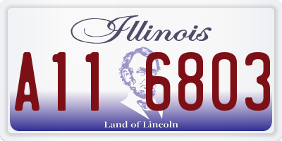 IL license plate A116803
