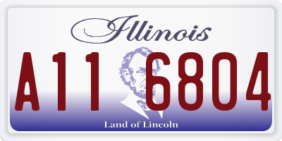 IL license plate A116804