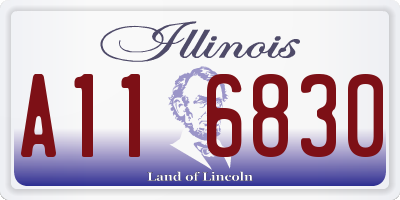 IL license plate A116830