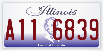 IL license plate A116839