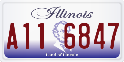 IL license plate A116847