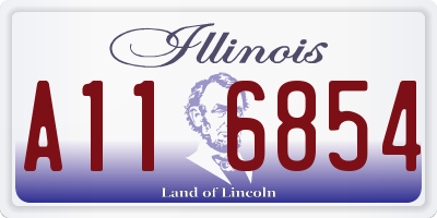 IL license plate A116854