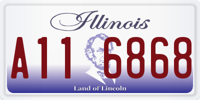 IL license plate A116868