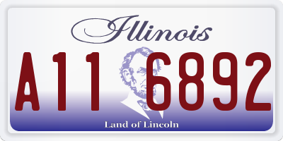 IL license plate A116892