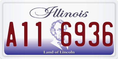 IL license plate A116936