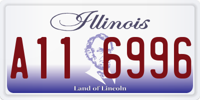 IL license plate A116996