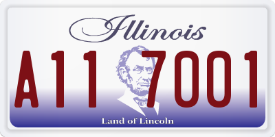 IL license plate A117001