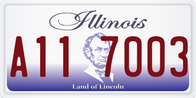 IL license plate A117003