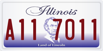 IL license plate A117011
