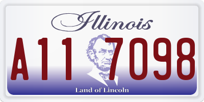 IL license plate A117098