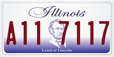 IL license plate A117117