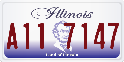 IL license plate A117147