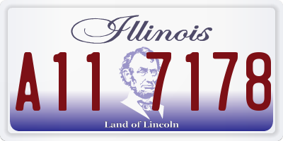 IL license plate A117178
