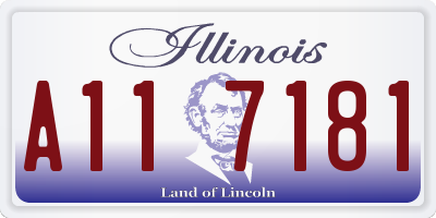 IL license plate A117181