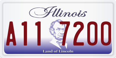 IL license plate A117200
