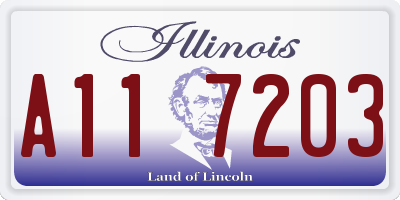 IL license plate A117203