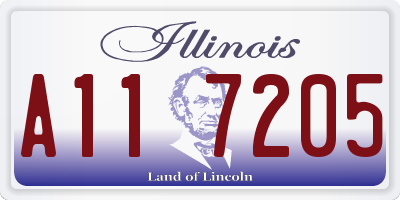 IL license plate A117205