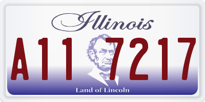 IL license plate A117217
