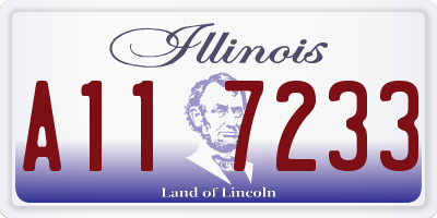 IL license plate A117233