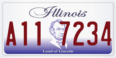 IL license plate A117234