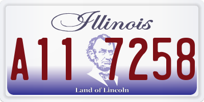 IL license plate A117258
