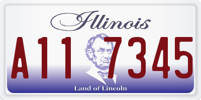 IL license plate A117345
