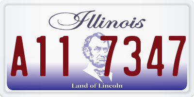 IL license plate A117347