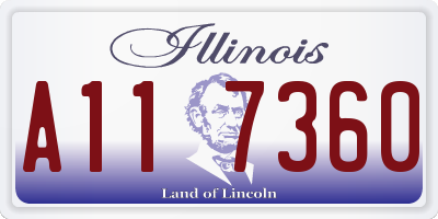 IL license plate A117360