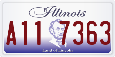 IL license plate A117363