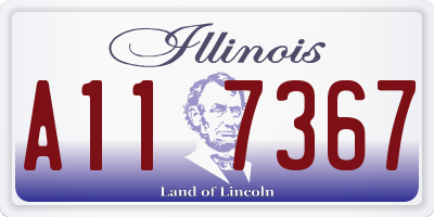 IL license plate A117367