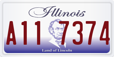 IL license plate A117374