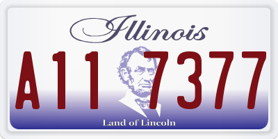 IL license plate A117377