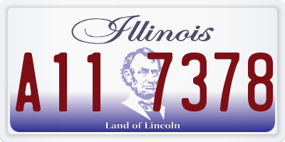 IL license plate A117378