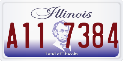 IL license plate A117384