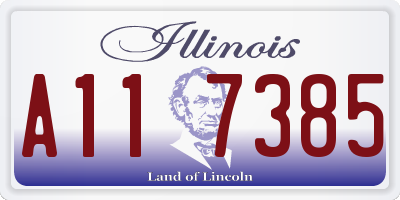 IL license plate A117385