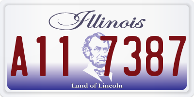 IL license plate A117387